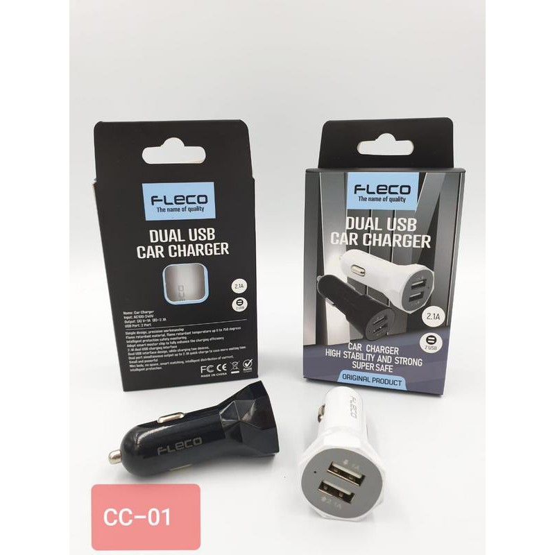 Fleco Saver Mobil Car Charger Dual USB - 2.1 A - CC-01