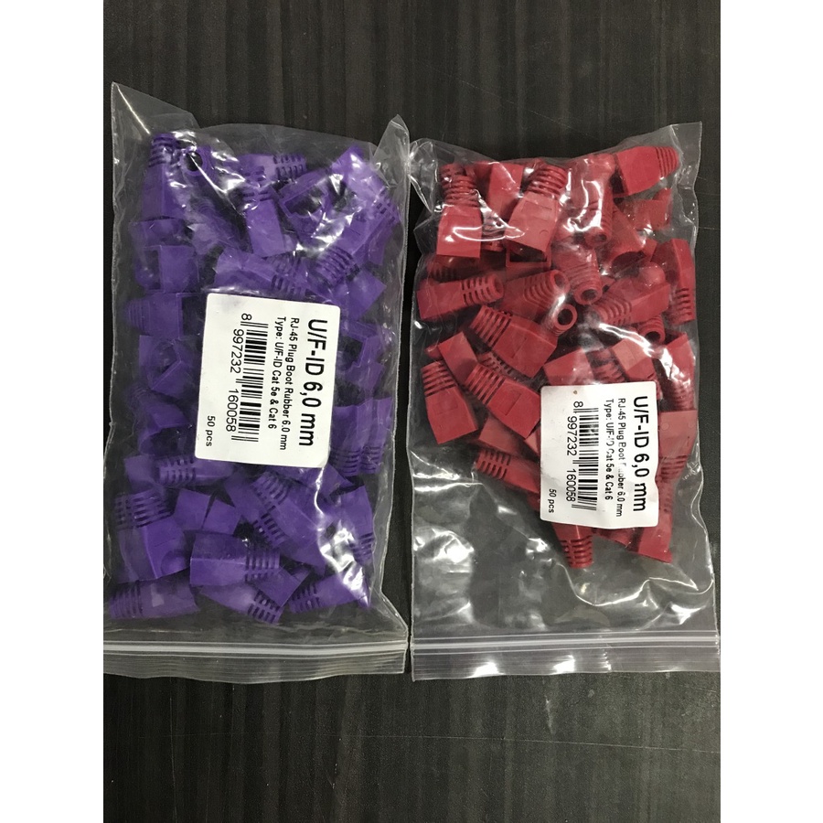 Plugboat Plug boot RJ45 Cat5e/ Cat6 isi 50pcs , 6.0mm WARNA