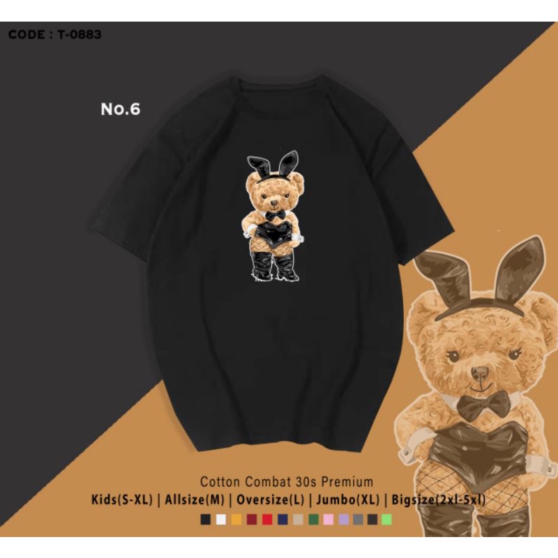 KAOS BERUANG CEWE LUCU/TSHIRT BEAR KATUN PREMIUM/TSHIRT BEAR GIRL