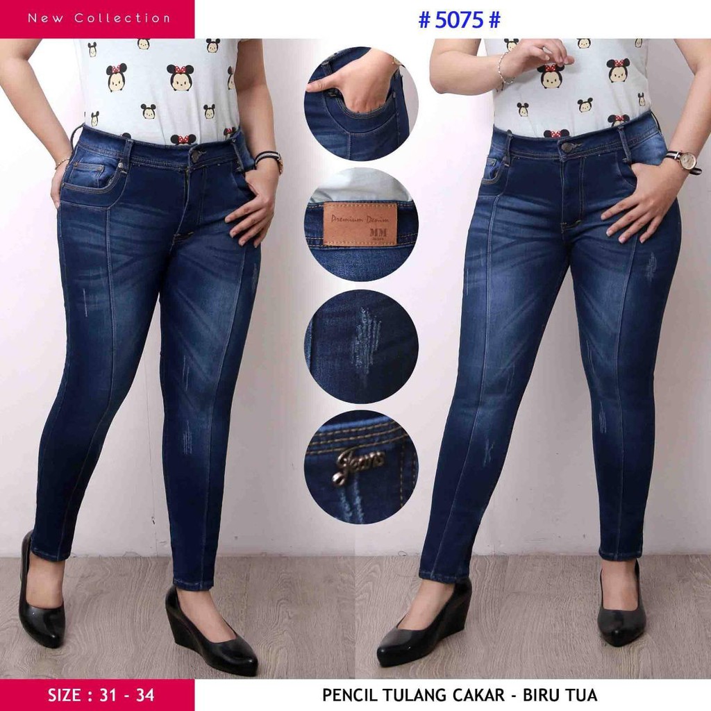 Celana Panjang Jeans Wanita Pensil Tulang Cakar 27-30 31-34 Bisa Bayar Ditempat(COD)