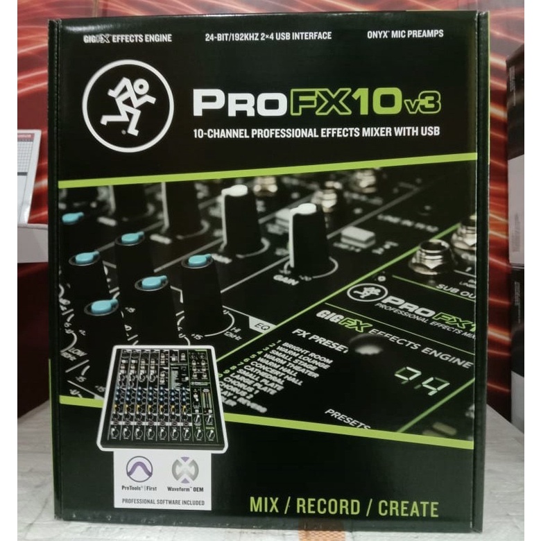 Mixer Audio Mackie ProFX10v3 ProFX10 v3 Mixer 10 In 4 Channel USB Audio Interface Original