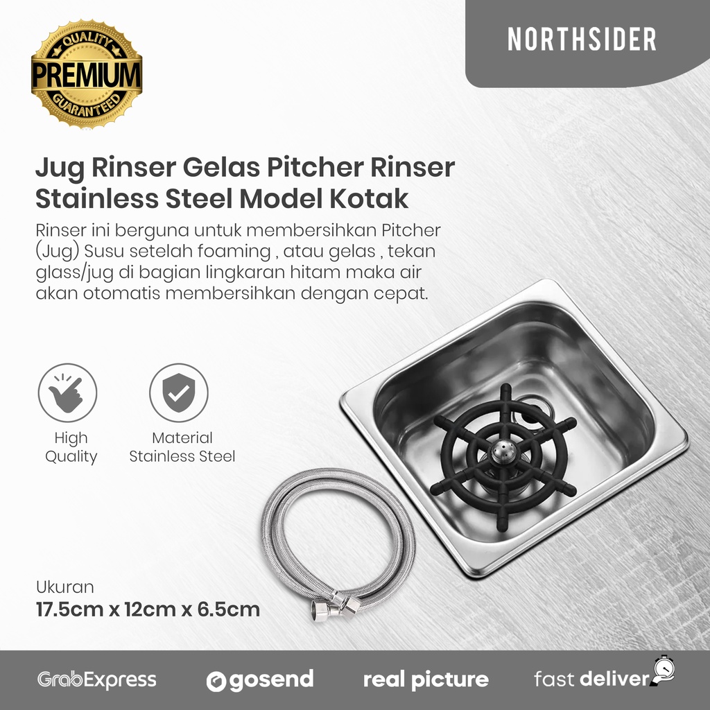 JUG RINSER GELAS PITCHER RINSER STAINLESS STEEL MODEL KOTAK