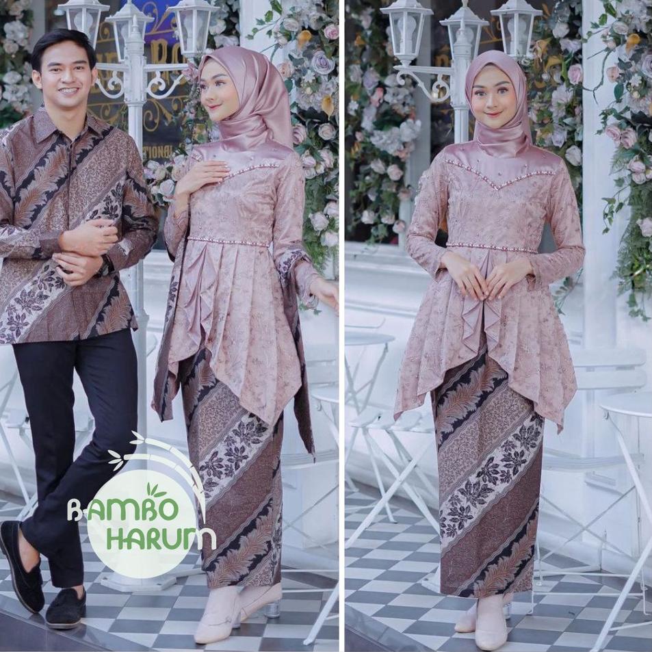 Sale Baju Couple Batik Kebaya Brokat , Batik Kebaya Lamaran Tunangan Baju Batik Wisuda, Simple Bride