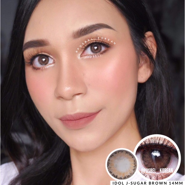 Idol J tear gray &amp; sugar brown softlens original korea