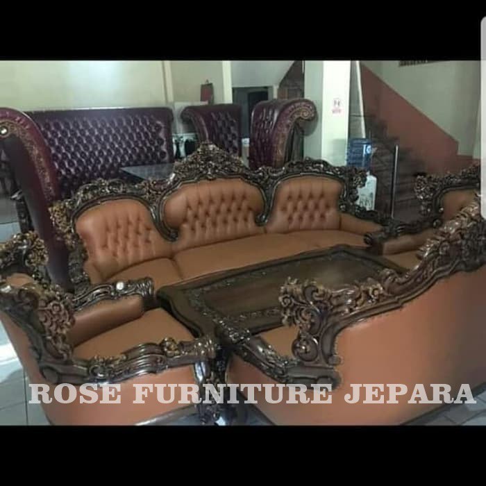 kursi royal Barcelona mebel mewah, kursi tamu meeah kursi tamu jati
