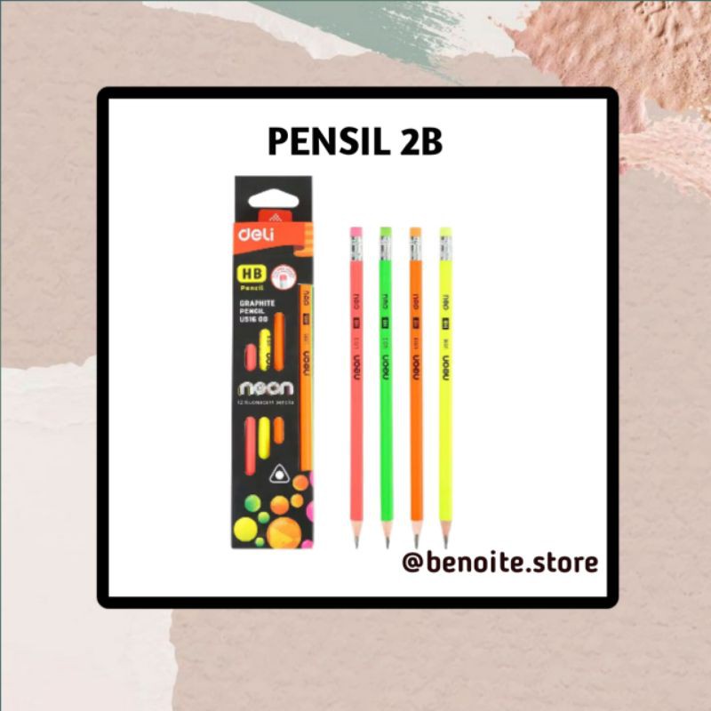 

pensil 2b deli neon satu lusin