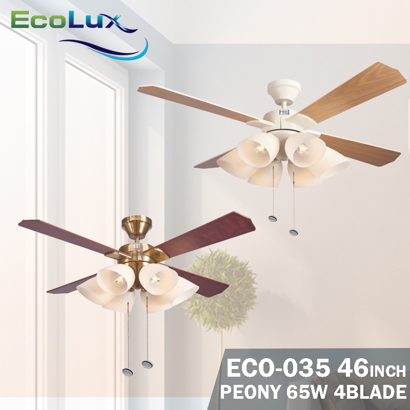 ECOLUX ECO-035 PEONY 46IN KIPAS ANGIN / KIPAS BALING/ KIPAS PLAFON /KIPAS HIAS / KIPAS DECORASI