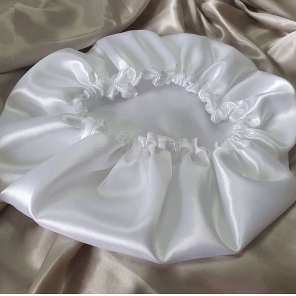 BONNET RATU CASTLE WHITE - bahan satin medium bonnet - Hair bonnet perawatan rambut aksesoris rambut