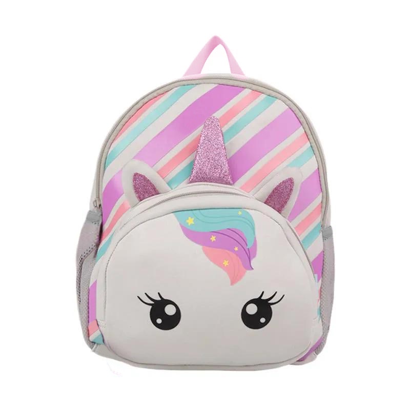 Tas Ransel Tas Anak UNICORN POM POM CAT KIDS SCHOOL BAG 3D CARTOON EFFECT ANIMALS SERIES - PINK - Tas Sekolah Anak