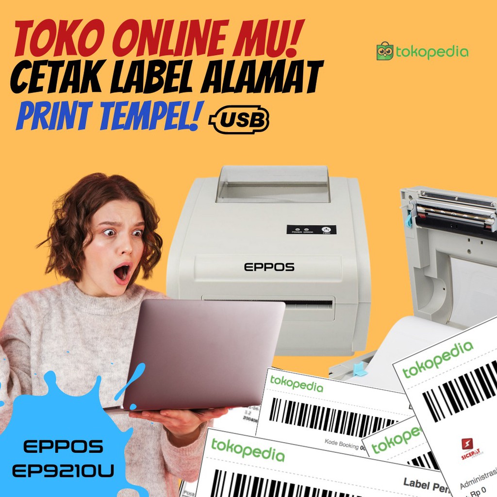 Printer Barcode Thermal EPPOS EP9210U USB PRINT RESSI