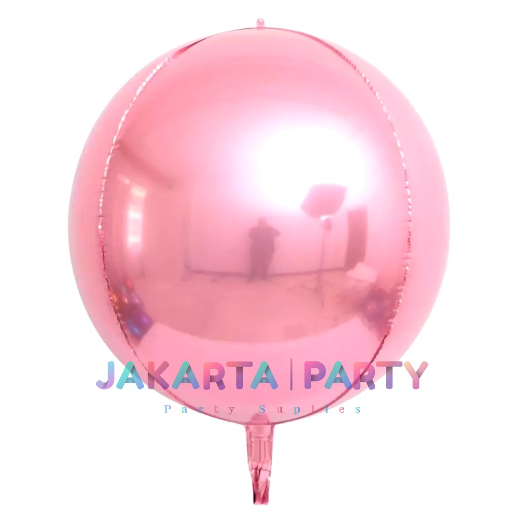 Balon Foil Bulat Orbz Pink / Balon Orbs 4D Helium Quality / Balon Orbz