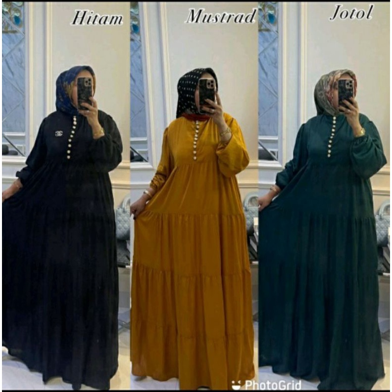 GAMIS RUFEL POLOS KANCING FULL || GAMIS Rayon kancing MEWAH