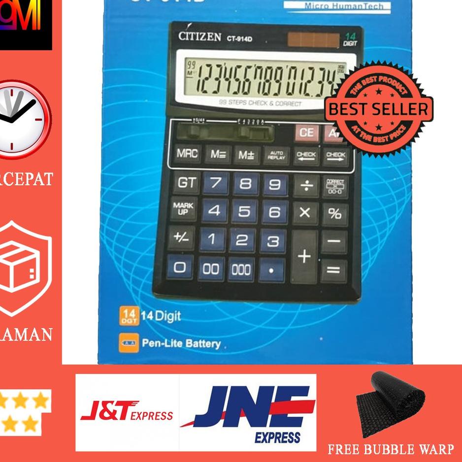 

Terbaru - BESAR Kalkulator Citizen 914D 14 digit - Kakulator Dagang / Kalkulator Check / Calculator Besar