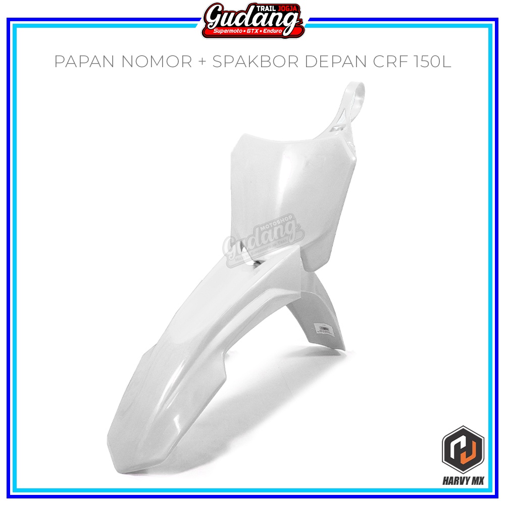 Papan Nomor Plat Nomer Plus Spakbor Slebor CRF 150L 250 2018 Hitam Merah Putih Fluo Orange Yellow