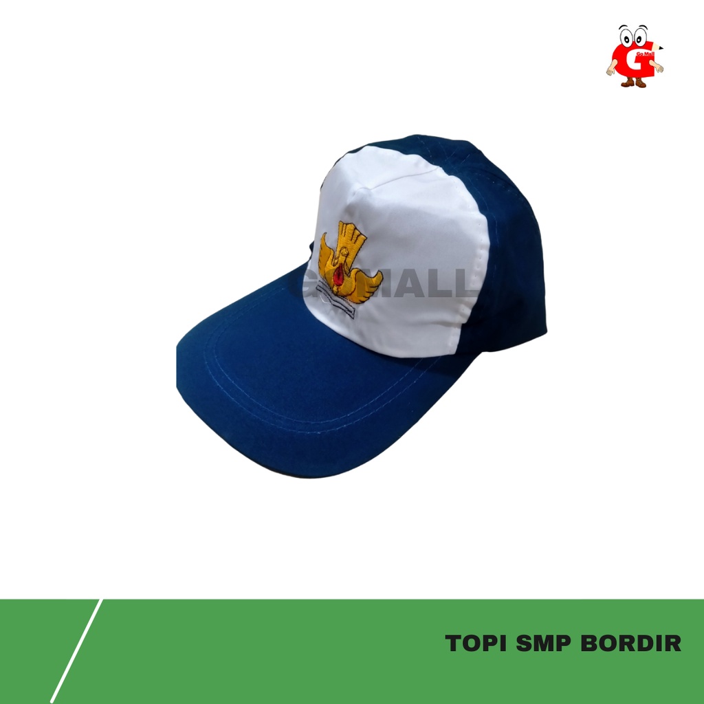 Topi SMP Bordir / Topi SMP Putih Biru
