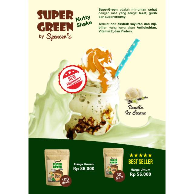 

Super green vanilla ice cream
