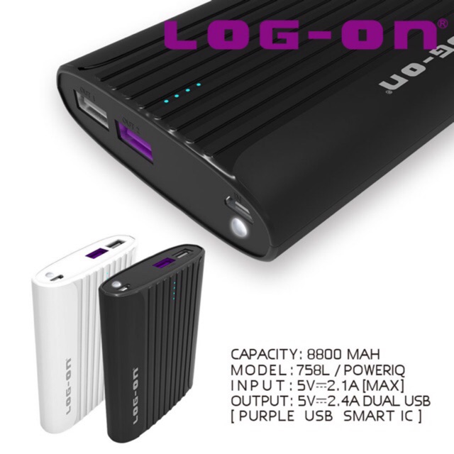 POWERBANK LOG ON POWER IQ 8800mah - POWERBANK LOG ON 728L