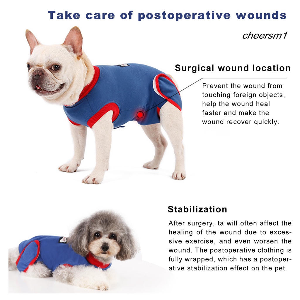 Cheersm Pet Surgical Suit Wide Coverage Breathable Elastic Pet Alternative Recovery Costume For Treatment Shopee Indonesia