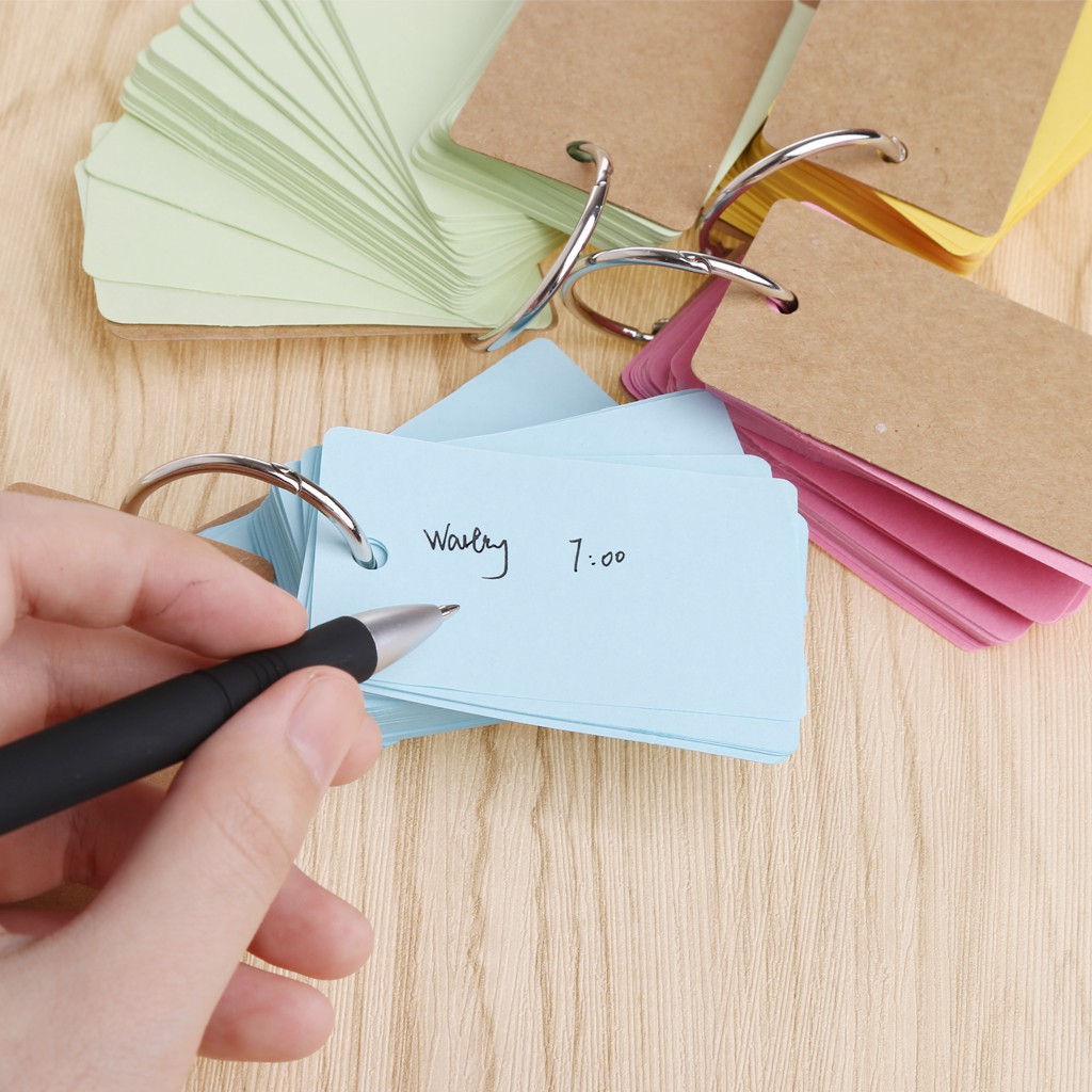 Diy Stationery Kraft Paper Binder Ring Easy Flip Flash Cards Study