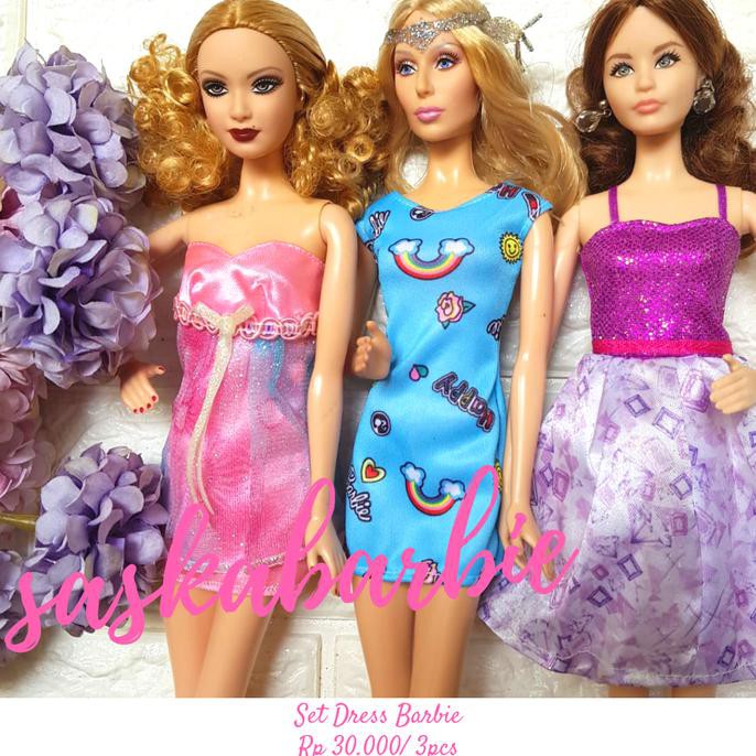 018 / Baju Barbie ( 3Dress ) / Barbie Doll / Boneka / Original Mattel