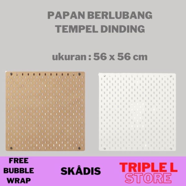 

Jual Papan Berlubang Skadiss Tempel Dinding Pegboard 56 x 56 cm - Putih Diskon