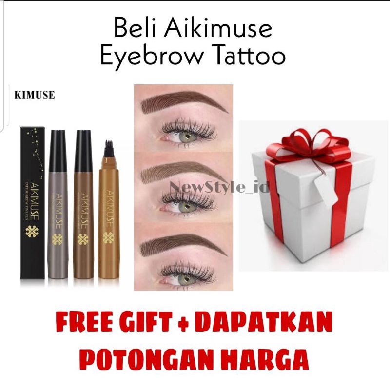 [READY STOCK &amp; COD] AIKIMUSE 4 COLOR WATERPROOF TATTOO BROW TINT PEN | AIKIMUSE EYEBROW TATTOO BROW TINT PEN | AIKIMUSE EYEBROW LIQUID PENCIL