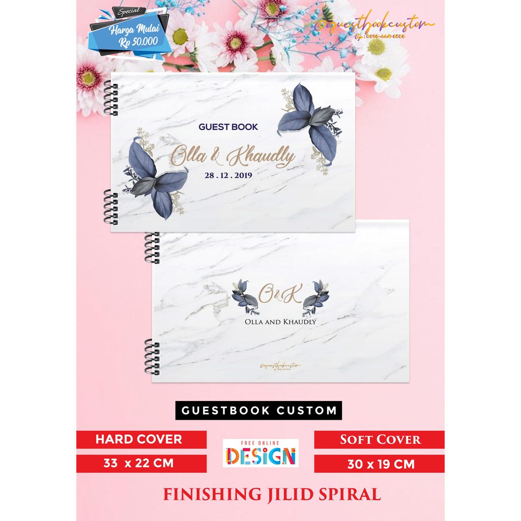 

GUESTBOOK CUSTOM HARD COVER / BUKU TAMU PERNIKAHAN / WEDDING & EVENT / SOUVENIR DEPOK / FREE DESAIN