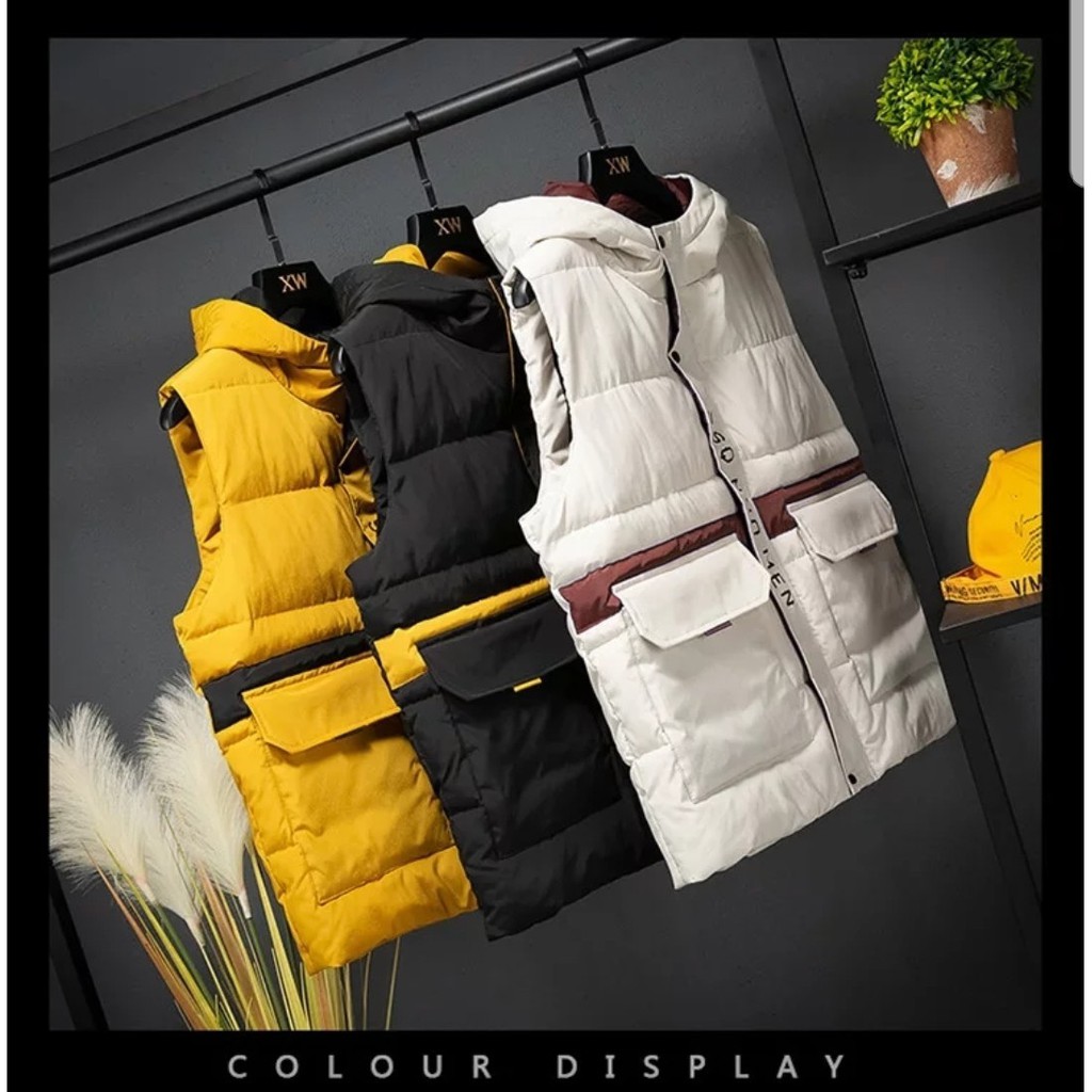 Rompi Pria - Jaket Rompi Gelembung Pria - Jaket Pria - Rompi Laki Laki - Rompi Hoodie - Jaket Hoodie