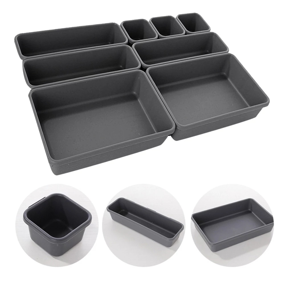 8Pcs/set Desktop Cosmetic Storage Drawer Box / Dinnerware Divider Organizer /Jewelry Container Desktop Sundries Storage Box