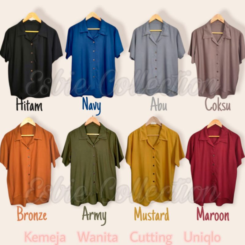 Kemeja viscose Wanita Polos fit to S M L XL