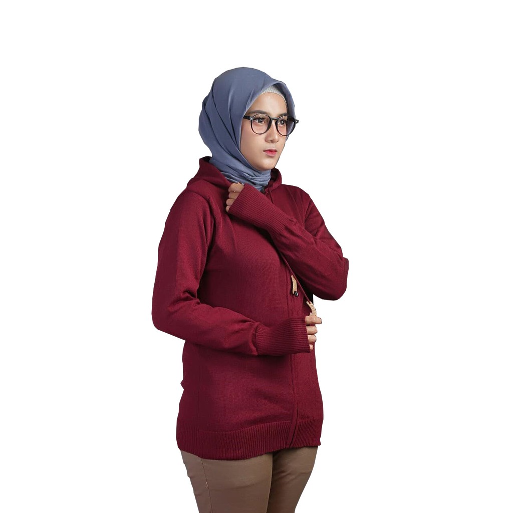 Sweater / Jaket wanita Rajut Ariel POLOS PREMIUM hijab dan casual UNISEX by Galleraj