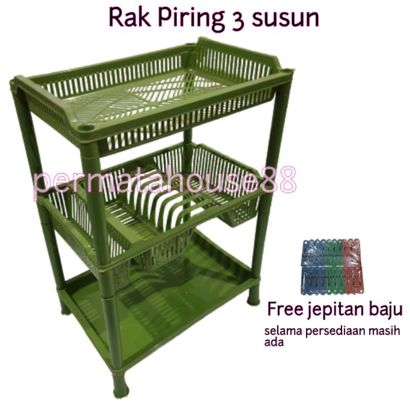 RAK PIRING PLASTIK SUSUN 3 | RAK PIRING | RAK KOMBINASI