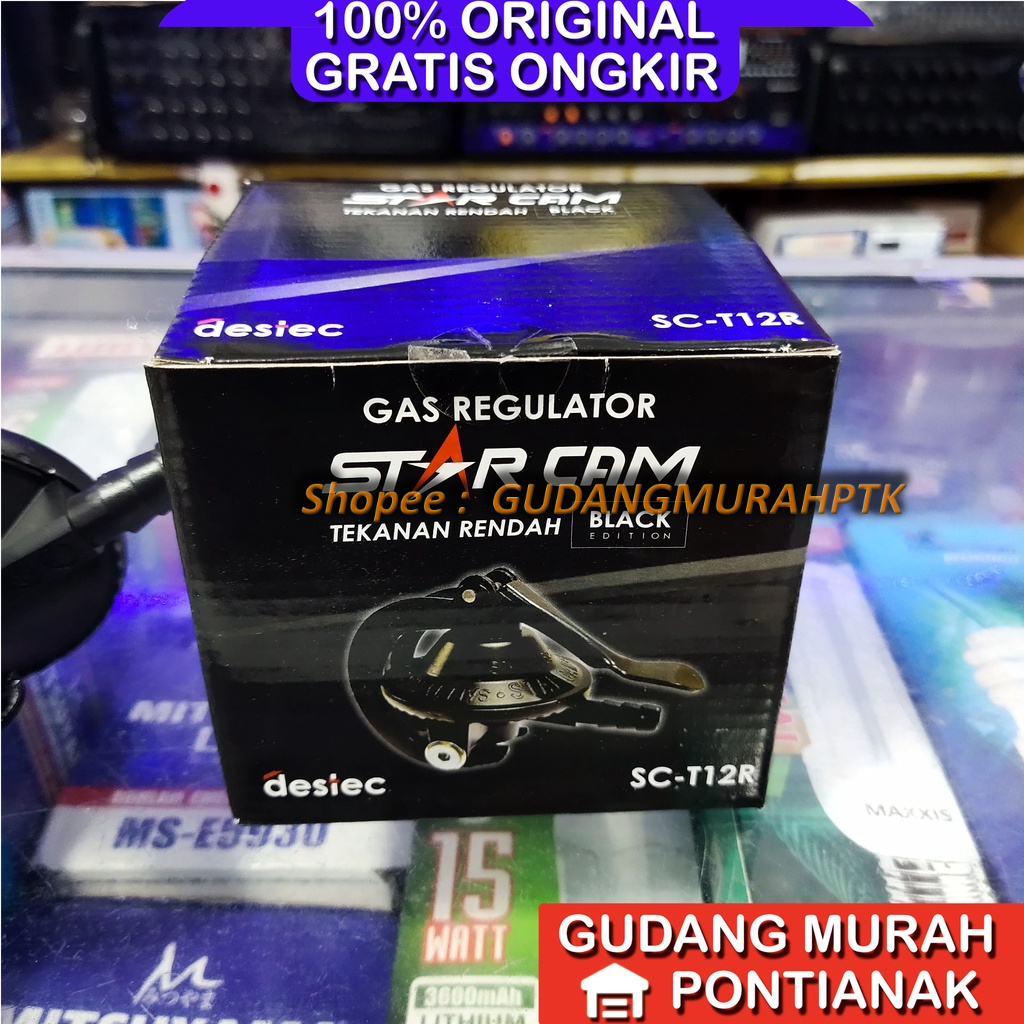 Starcam regulator tekanan rendah SC 23S /kepala gas Starcam /cekak tanpa meteran black edition