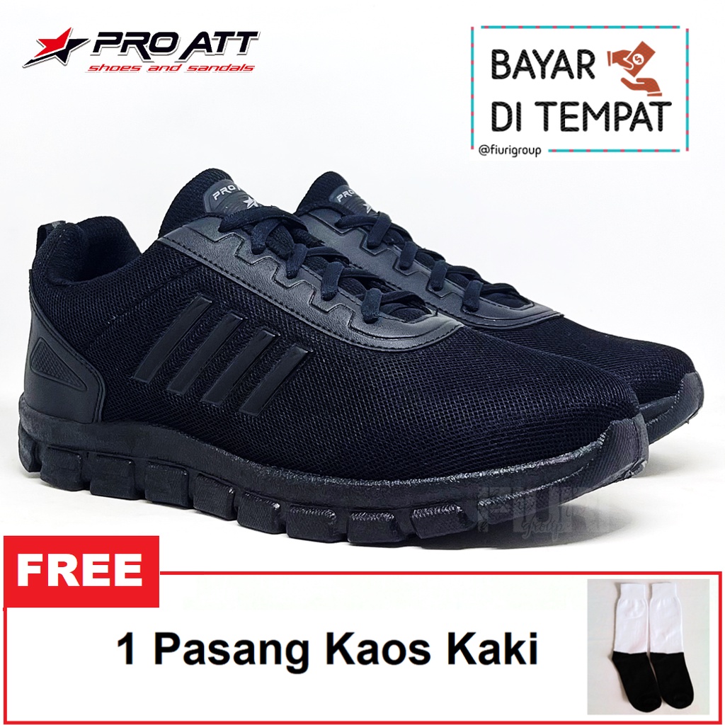 FIURI - Pro ATT Original - PC 870 FULL HITAM 35-43 - Sepatu Kets Pria - Sepatu Sneakers Pria - Sepatu Olahraga Sport Pria - Sepatu Casual Kanvas - Sepatu Jogging Lari Fitness Gym Senam Pria- Sepatu Anak Laki-Laki Cowok - Sepatu Sekolah Bertali SD SMP SMA