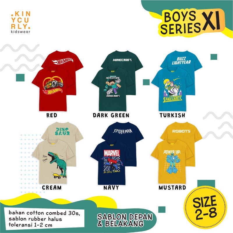 Kaos Anak Boy Series XI Kinycurly Original Pakaian Anak Laki-laki Super Premium