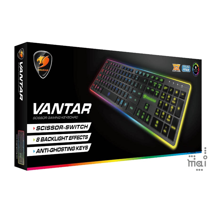 COUGAR GAMING KEYBOARD VANTAR SCISSOR SWITCH 8 BACKLIGHT EFFECT