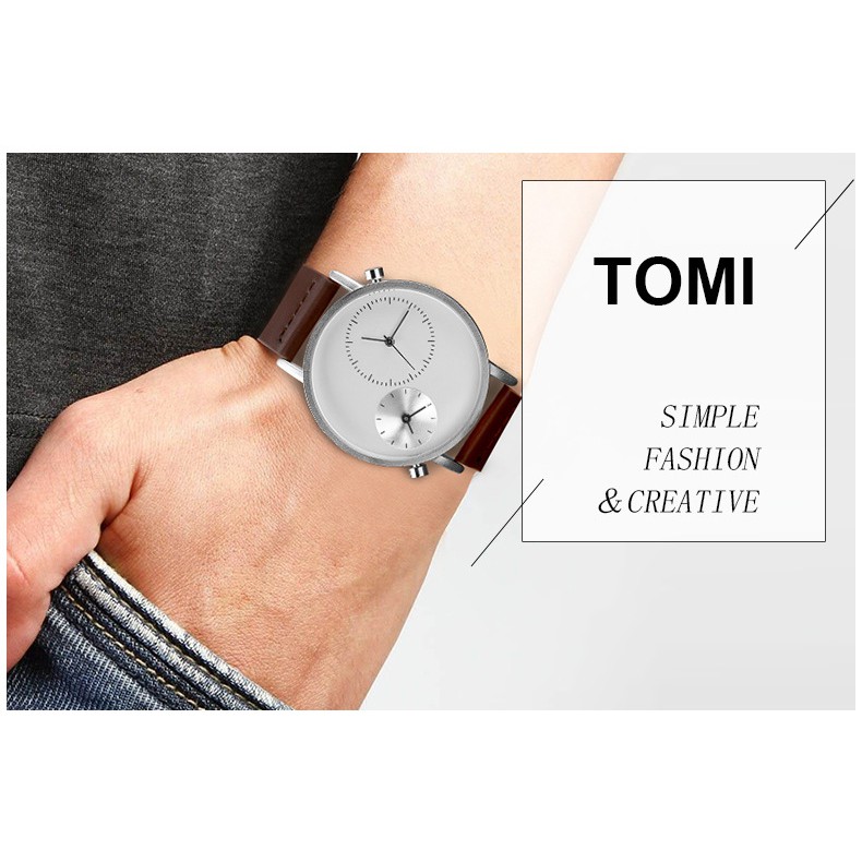 Gratis Ongkir  Men Luxury TOMI Leather Strap Watches Carnival Luxury Brand Watch New Men Business