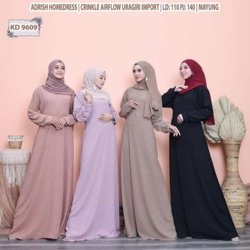 GAMIS CRINKLE URAGIRI HOMEDRESS WANITA CRINGKLE GAMIS MUSLIM SYARI