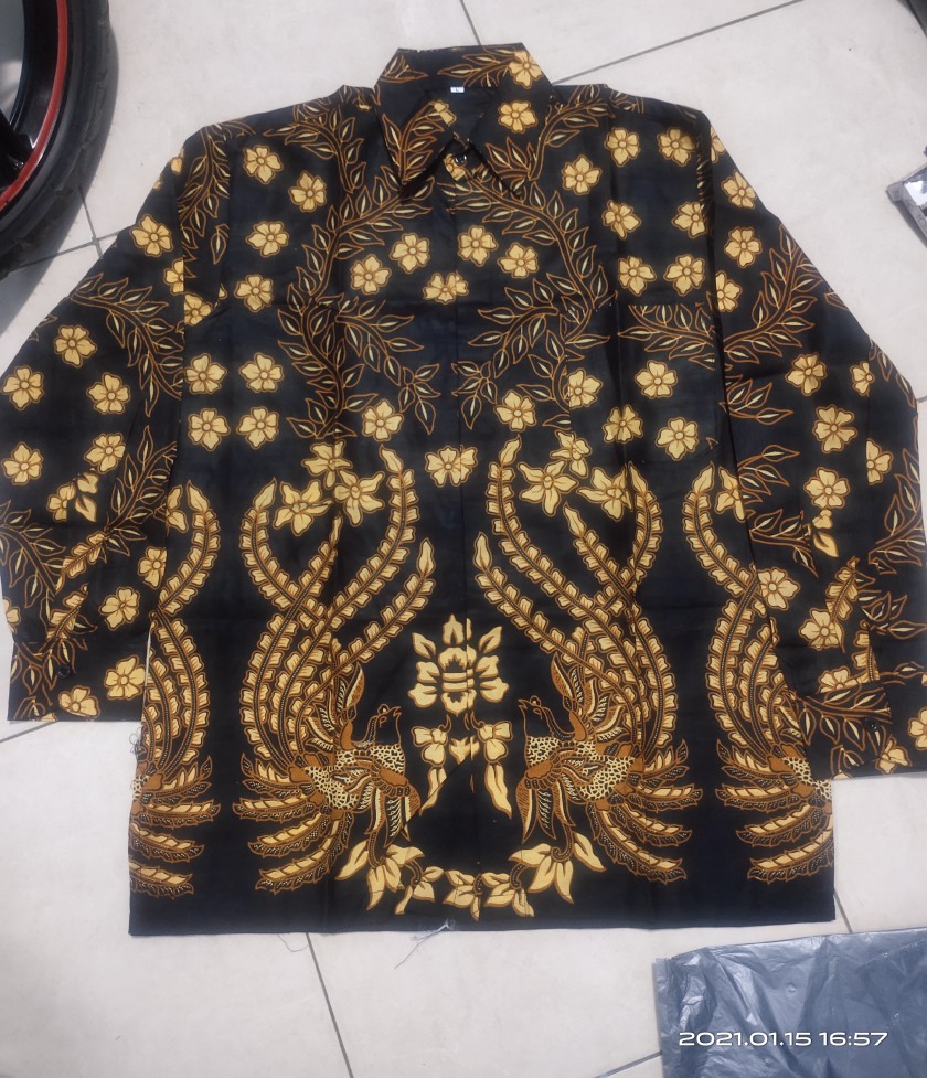 Kemeja Batik Pria Motif Cendrawasih Kuning