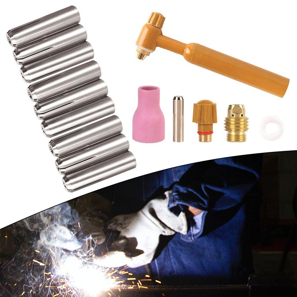 Solighter 10pcs Tungsten Electrode Clip Soldering Supplies Alat Bagian Perakitan Tukang Las Untuk QS/QQ300A