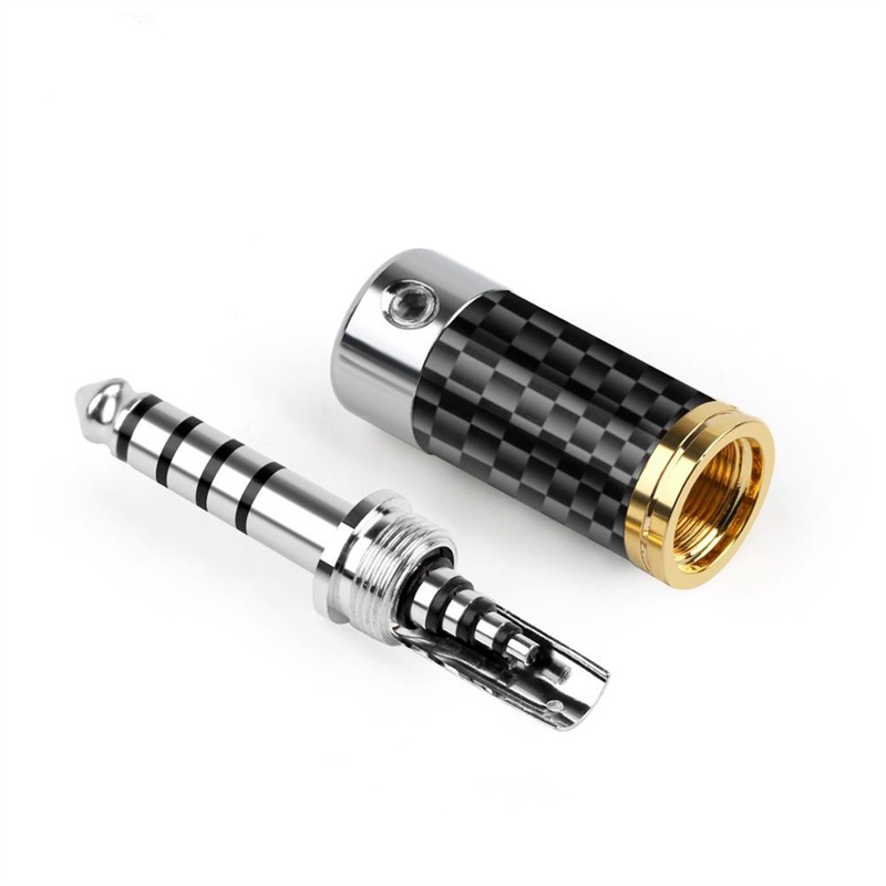 1pc Adapter Jack Audio Stereo 5 Pole 4.4mm Bahan Carbon Fiber Lapis Rhodium Untuk Nw-Wm1Za4.4