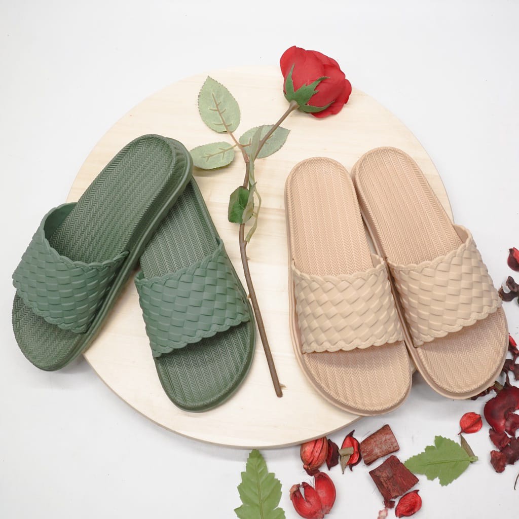 SANDAL Wanita Sandal Slip On bahan EVA/Karet tidak licin simple kekinian korean termurah UK 30-40 BC-046