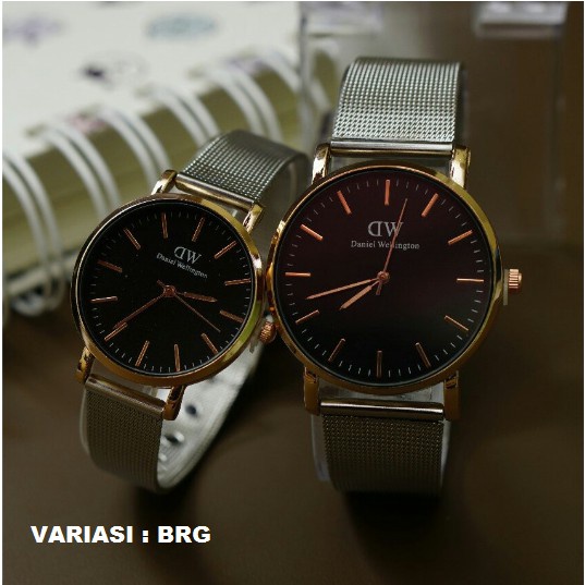 BAJ JAM TANGAN COUPLE DW RANTAI PASIR SILVER PLAT PUTIH / ( 5 WARNA ) JAM TANGAN MURAH / DW019