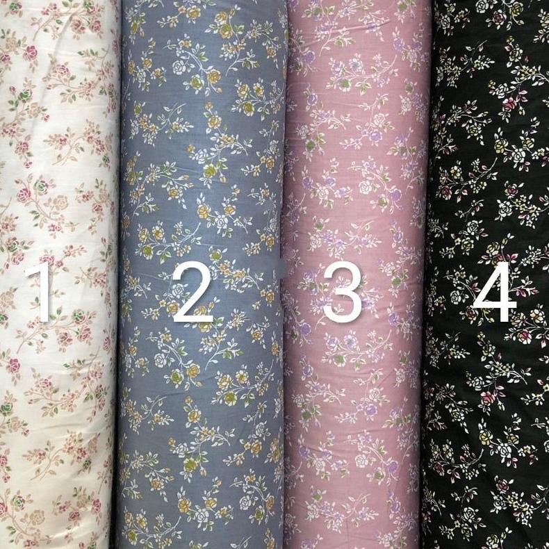 Kain Bahan Katun Jepang Tokai Senko Motif Daun Kecil Kering