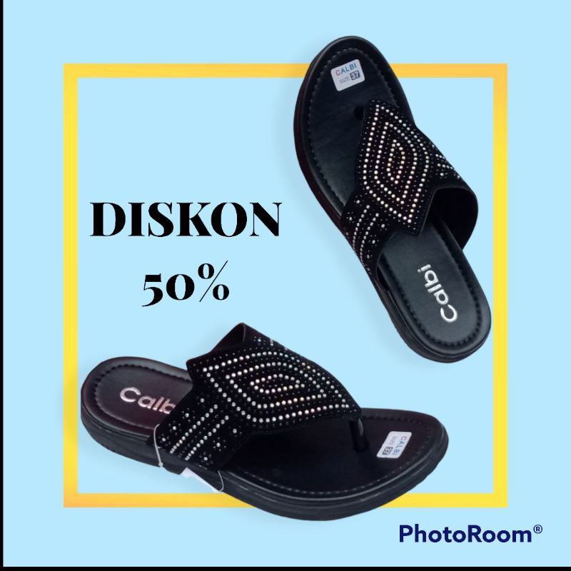 Wedges Wanita Calbi Slop 061 Termurah/wedges wanita/sandal pesta/sandal mewah/wedges calbi/sandal slop wanita-J.daun bunga htm