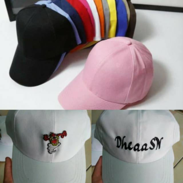 Topi Bordir Custom Dewasa Nama/Gambar/Logo ( BAHAN TWILL )