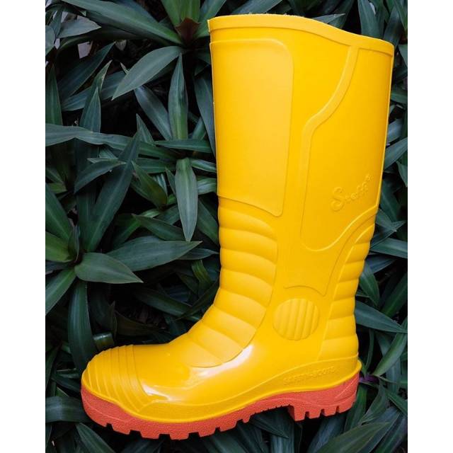 SAFETY 01 kuning | Steffi Boots SEPATU BOOT PROYEK PVC Steel Toe Cap ujung besi kuat tebal yellow