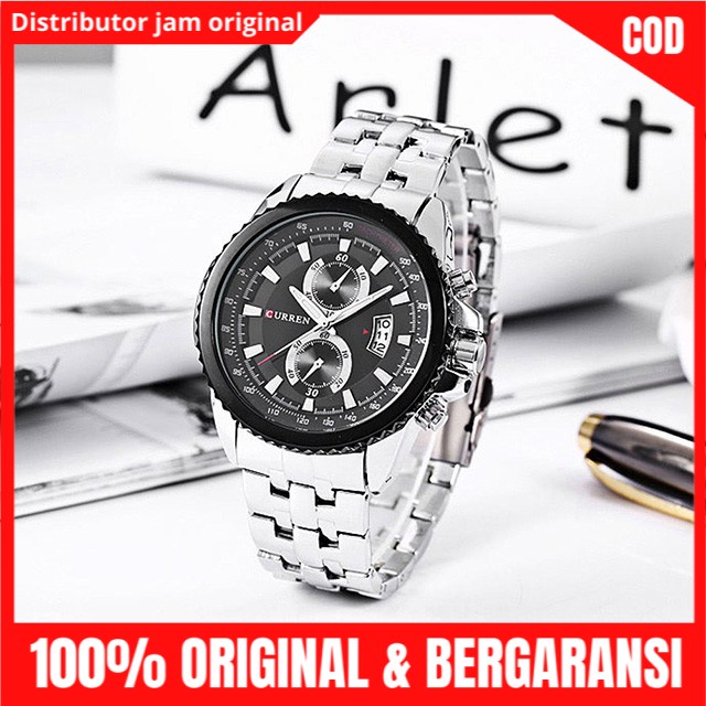 Jam Tangan Pria Rantai Original 100% Anti Air Analog Garansi Resmi CURREN 8082