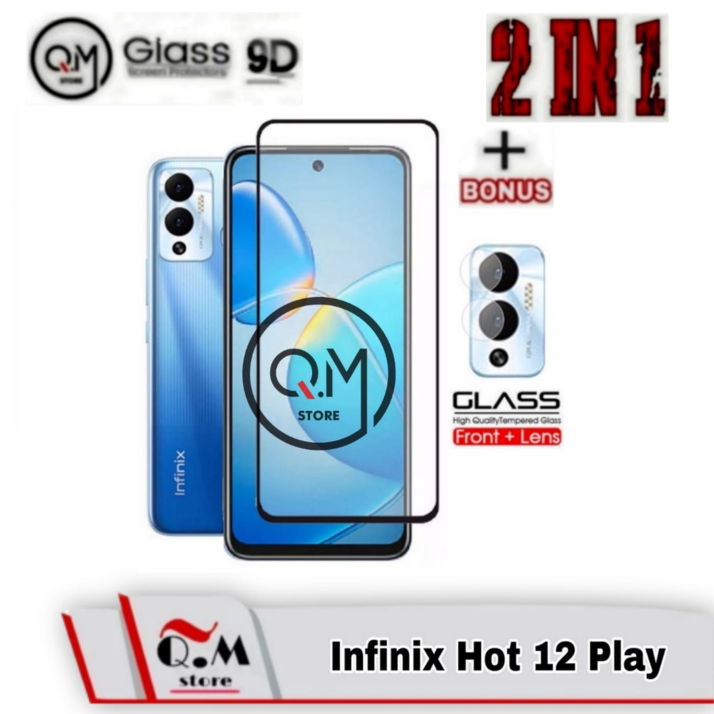 Tempered Glass layar Infinix Hot 12 Play / Infinix Hot 11 Play / Infinix Hot 10 Play Anti Gores Tempered Glass Pelindung Layar Depan PAKET 2-IN-1