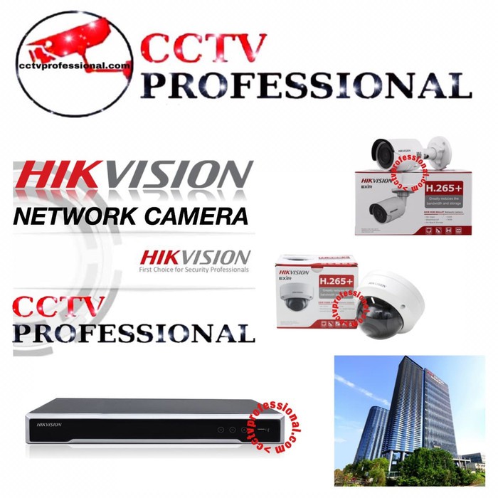 PAKET CCTV IP CAMERA 11 CAMERA 16 CH HIKVISION 5MP NETWORK LENGKAP